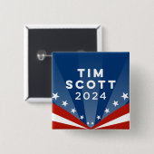Tim Scott 2024 Vierkante Button 5,1 Cm (Voorkant /achterkant)