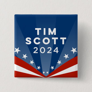 Tim Scott 2024 Vierkante Button 5,1 Cm