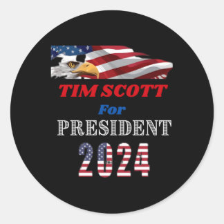 Tim Scott voor President Republikeinse Politieke C Ronde Sticker
