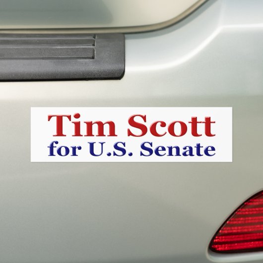 Tim Scott voor Senaat met rode blauwe tekst Bumpersticker (Op auto)