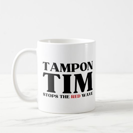 Tim Tampon stopt met Red Wave-Tim Walz 2024 Koffiemok (Links)