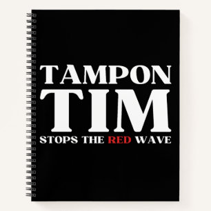 Tim Tampon stopt met Red Wave-Tim Walz 2024 Notitieboek
