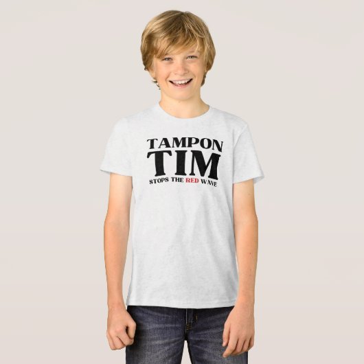 Tim Tampon stopt met Red Wave-Tim Walz 2024 Tri-Blend Shirt (Voorkant volledig)