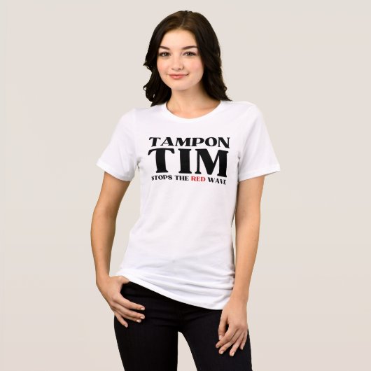 Tim Tampon stopt met Red Wave-Tim Walz 2024 Tri-Blend Shirt (Voorkant volledig)