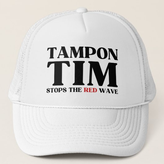 Tim Tampon stopt met Red Wave-Tim Walz 2024 Trucker Pet (Voorkant)