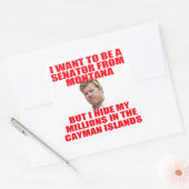 Tim verbergt zijn miljoenen op de Kaaimaneilanden Vierkante Sticker (Envelop)