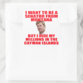 Tim verbergt zijn miljoenen op de Kaaimaneilanden Vierkante Sticker (Tas)