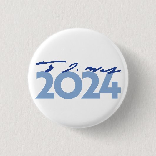 Tim Walz 2024 Handtekening Ronde Button 3,2 Cm (Voorkant)
