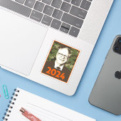 Tim Walz 2024 Hoop in Camouflage Sticker (Laptop met iPhone)