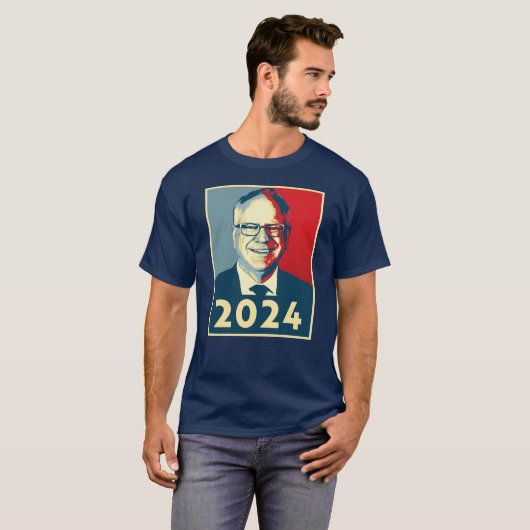 Tim Walz 2024 T-shirt (Voorkant volledig)