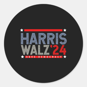 Tim-walz-2024 Verkiezing Mannen Vrouwen Kinder Wal Ronde Sticker