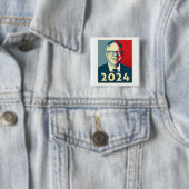Tim Walz 2024 Vierkante Button 5,1 Cm (In situ)