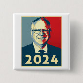 Tim Walz 2024 Vierkante Button 5,1 Cm (Voorkant)