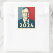 Tim Walz 2024 Vierkante Sticker (Tas)