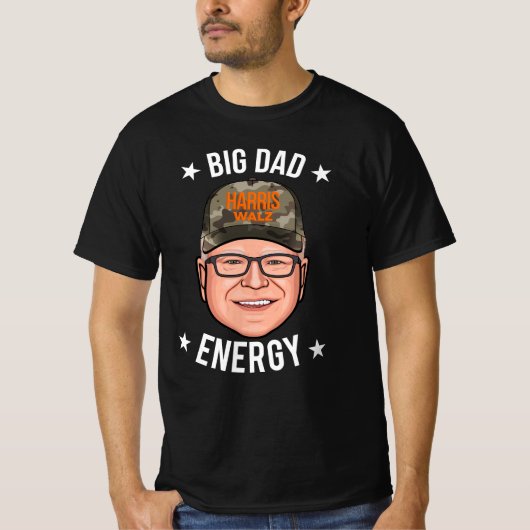 Tim Walz Big Dad Energy T-shirt (Voorkant)