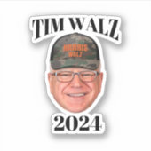 Tim Walz Camo Pet Sticker (Voorkant)