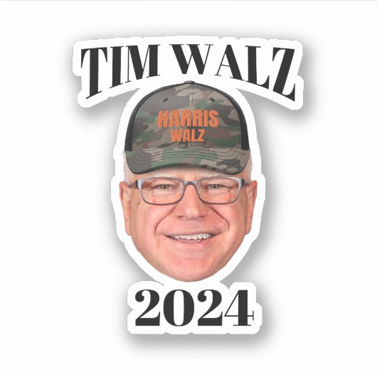 Tim Walz Camo Pet Sticker (Voorkant)