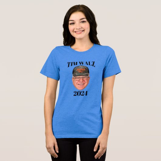 Tim Walz Camo Pet Tri-Blend Shirt (Voorkant volledig)