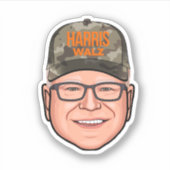 Tim Walz Camouflage Pet Sticker (Voorkant)