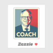 Tim Walz COACH Sticker (Vel)