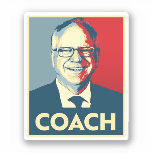 Tim Walz COACH Sticker (Voorkant)