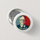 Tim Walz Fan Club Ronde Button 3,2 Cm (Voorkant /achterkant)