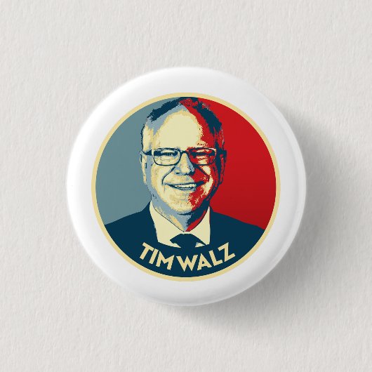 Tim Walz Fan Club Ronde Button 3,2 Cm (Voorkant)