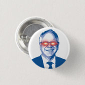 Tim Walz Fan Club Ronde Button 3,2 Cm (Voorkant /achterkant)