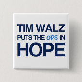 Tim Walz Fan Club Vierkante Button 5,1 Cm (Voorkant)