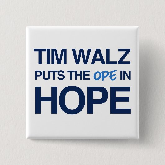 Tim Walz Fan Club Vierkante Button 5,1 Cm (Voorkant)