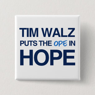 Tim Walz Fan Club Vierkante Button 5,1 Cm