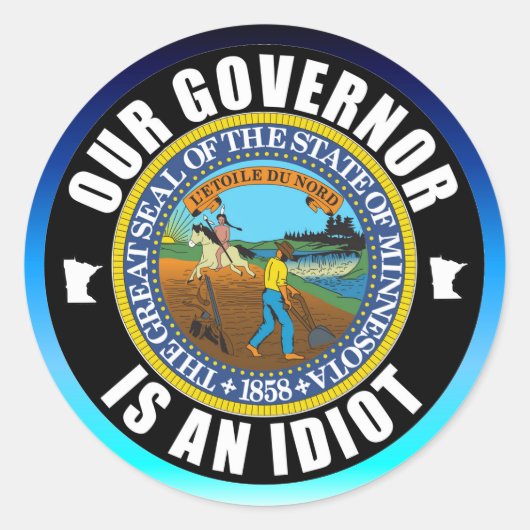 Tim Walz is een idioot Ronde Sticker (Voorkant)