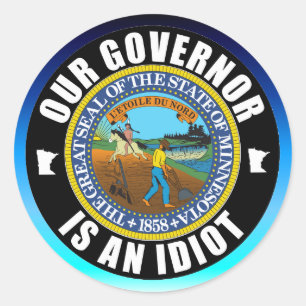 Tim Walz is een idioot Ronde Sticker