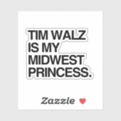 Tim Walz is mijn Midwest prinses Sticker (Vel)
