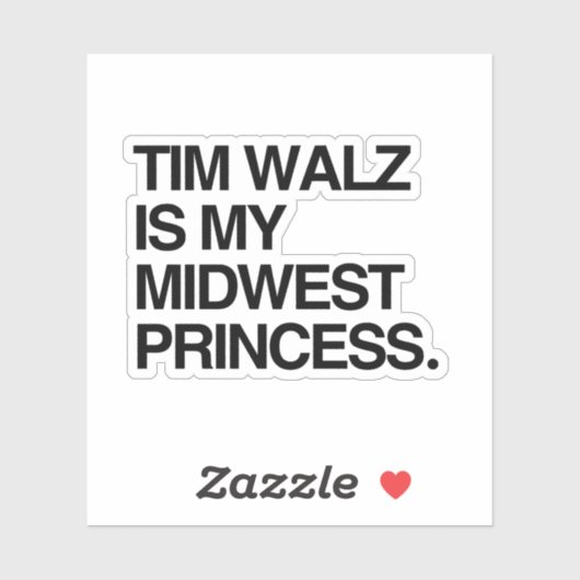 Tim Walz is mijn Midwest prinses Sticker (Vel)