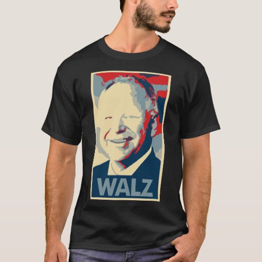 Tim Walz Poster Political Parody T-shirt (Voorkant)