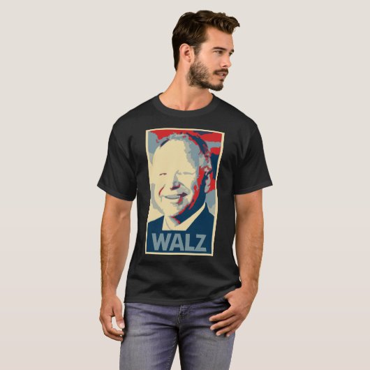 Tim Walz Poster Political Parody T-shirt (Voorkant volledig)