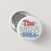 Tim Walz Retro Hippie Style Ronde Button 3,2 Cm (Voorkant /achterkant)