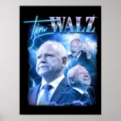 Tim Walz Retro jaren 90 stijl Poster (Voorkant)