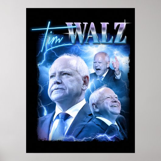 Tim Walz Retro jaren 90 stijl Poster (Voorkant)