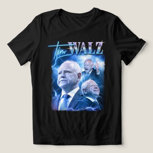 Tim Walz Retro jaren 90 stijl Tri-Blend Shirt (Design voorkant)