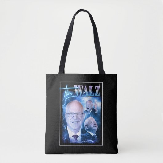 Tim Walz Retro jaren '90 Tote Bag (Voorkant)