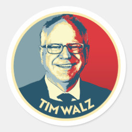 Tim Walz Ronde Sticker