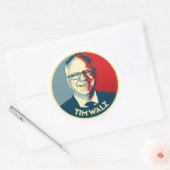 Tim Walz Ronde Sticker (Envelop)