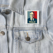 Tim Walz Vierkante Button 5,1 Cm (In situ)
