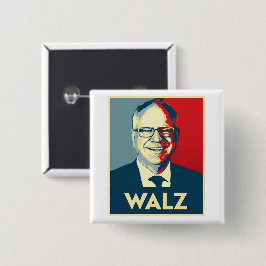 Tim Walz Vierkante Button 5,1 Cm
