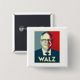 Tim Walz Vierkante Button 5,1 Cm