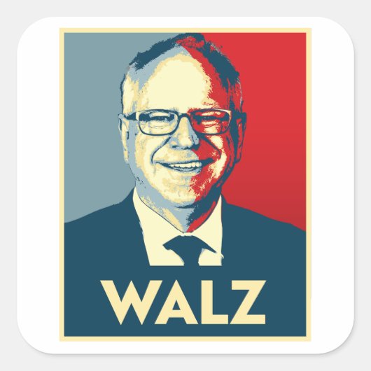 Tim Walz Vierkante Sticker (Voorkant)
