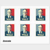 Tim Walz Vierkante Sticker (Vel)