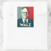 Tim Walz Vierkante Sticker (Tas)